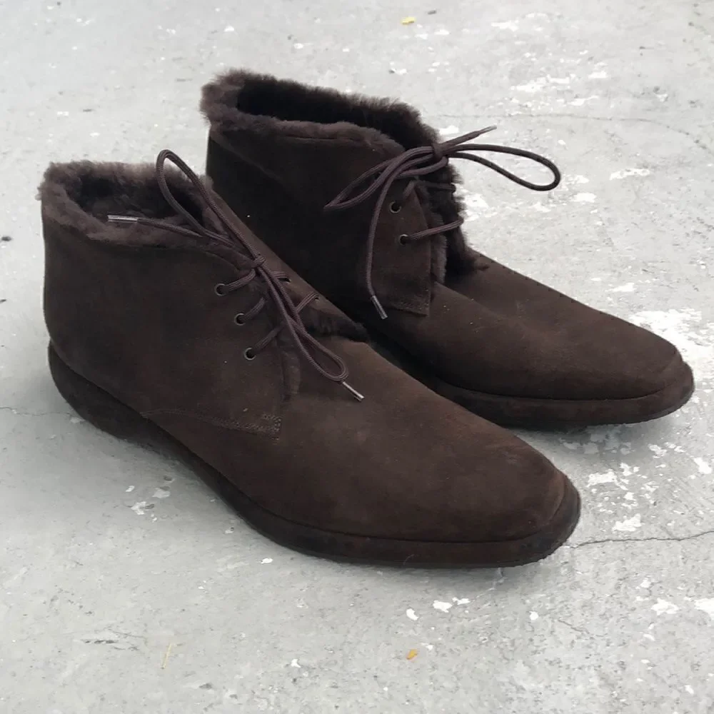 Ferragamo fur lined ankle boots